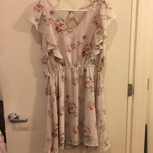 Chiffon dress with ruffles in floral print